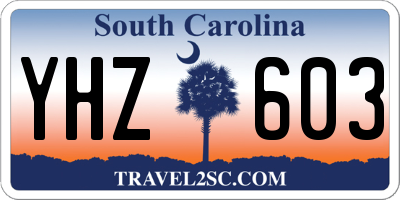 SC license plate YHZ603