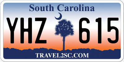 SC license plate YHZ615
