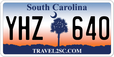 SC license plate YHZ640
