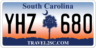SC license plate YHZ680
