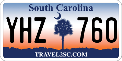 SC license plate YHZ760
