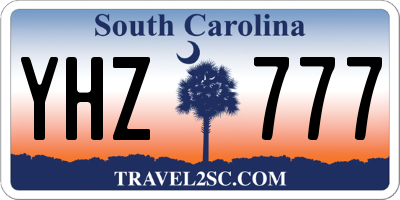 SC license plate YHZ777