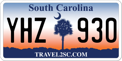 SC license plate YHZ930