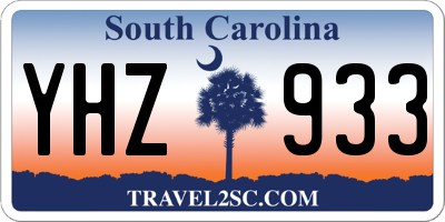 SC license plate YHZ933