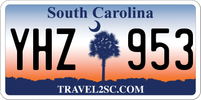 SC license plate YHZ953