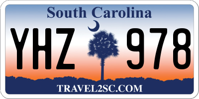 SC license plate YHZ978