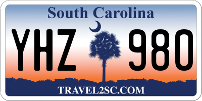SC license plate YHZ980