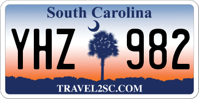 SC license plate YHZ982