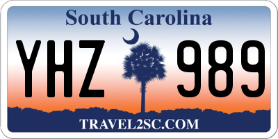 SC license plate YHZ989