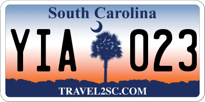 SC license plate YIA023