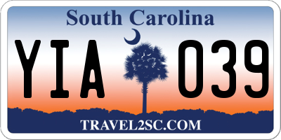 SC license plate YIA039