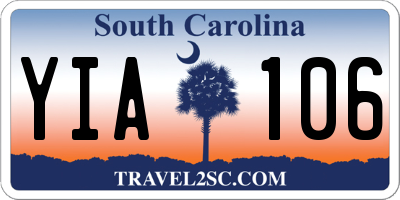 SC license plate YIA106