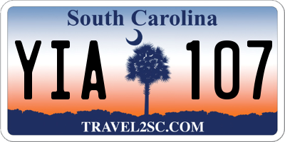SC license plate YIA107