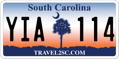 SC license plate YIA114