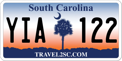 SC license plate YIA122