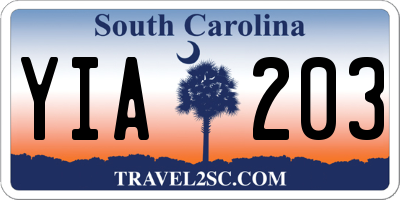SC license plate YIA203