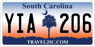 SC license plate YIA206