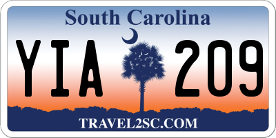 SC license plate YIA209