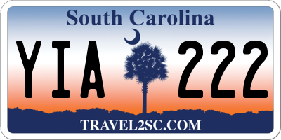 SC license plate YIA222