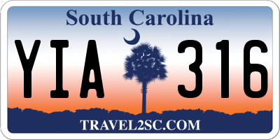SC license plate YIA316