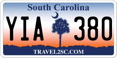 SC license plate YIA380