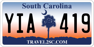 SC license plate YIA419
