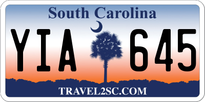 SC license plate YIA645