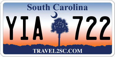 SC license plate YIA722