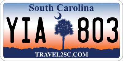 SC license plate YIA803