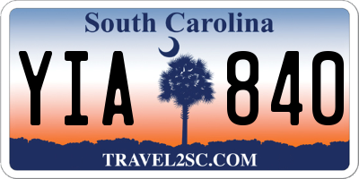 SC license plate YIA840