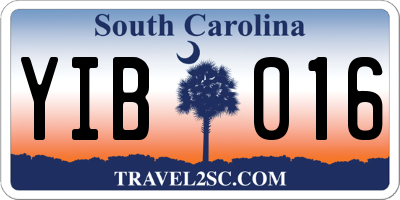 SC license plate YIB016