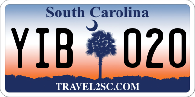 SC license plate YIB020