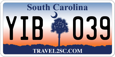 SC license plate YIB039