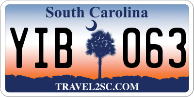 SC license plate YIB063