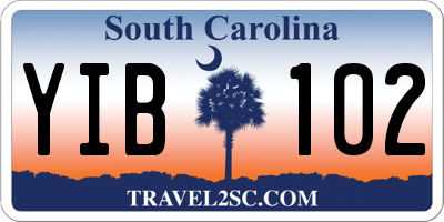 SC license plate YIB102