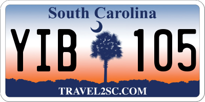 SC license plate YIB105