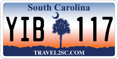 SC license plate YIB117