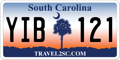 SC license plate YIB121
