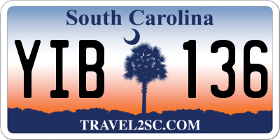 SC license plate YIB136