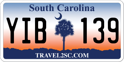 SC license plate YIB139