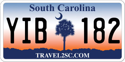 SC license plate YIB182