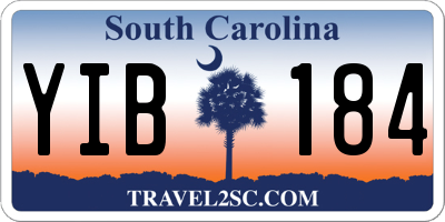 SC license plate YIB184