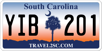 SC license plate YIB201