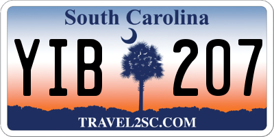 SC license plate YIB207
