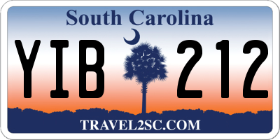 SC license plate YIB212