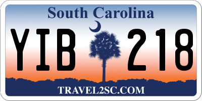SC license plate YIB218