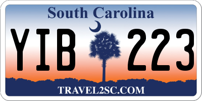 SC license plate YIB223