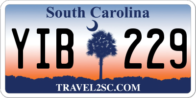 SC license plate YIB229