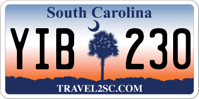 SC license plate YIB230
