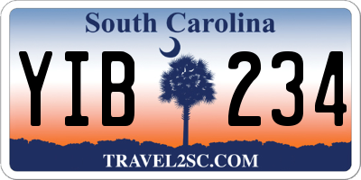 SC license plate YIB234